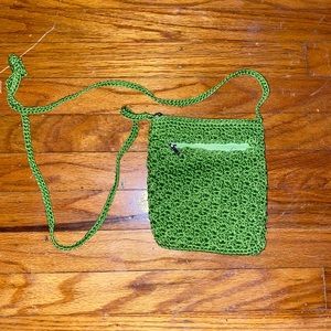 green crochet crossbody